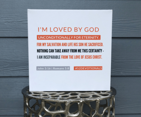 I am loved by God - Empowering Women is a Christian Speaker Anna Szabo with her #52Devotionals Christian art