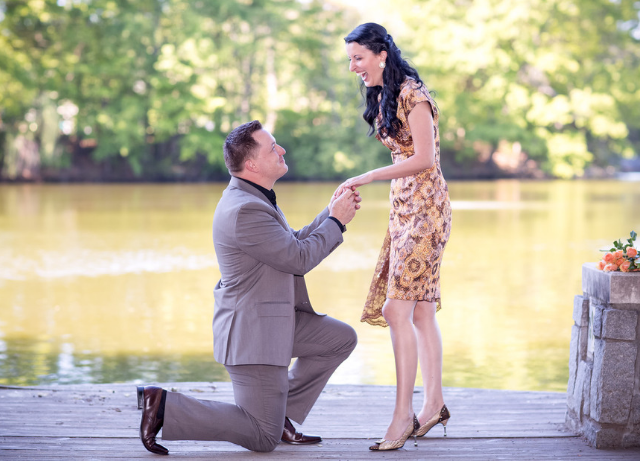 Michel Szabo proposing Anna Stevens at Piedmont Park in Atlanta in 2016 - Anna Szabo