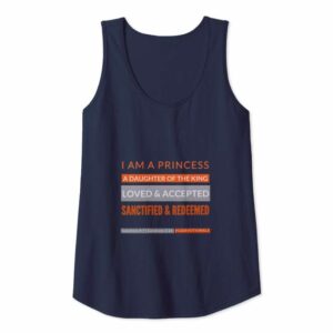 #52Devotionals I Am a Princess – Christian Tank Tops by Anna Szabo – Navy Blue Tank Top