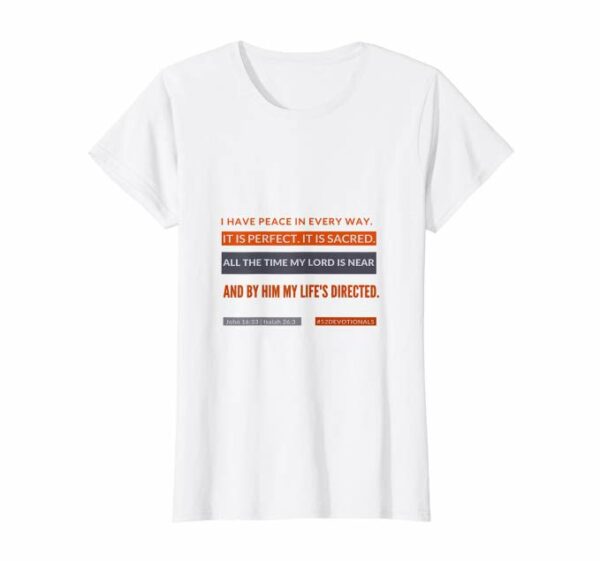 #52Devotionals I Have Peace – Christian Shirts by Anna Szabo – White Standard T-Shirt