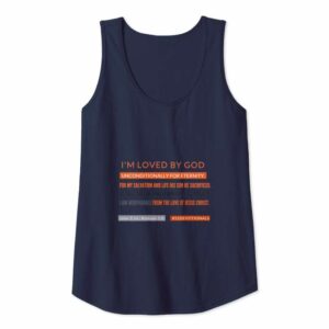 #52Devotionals I'm Loved by God – Christian Tank Tops by Anna Szabo – Navy Blue Tank Top