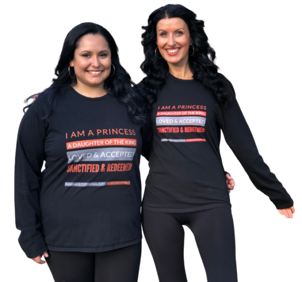 "I am a Princess" Christian Long Sleeve Shirts for Women by Anna Szabo #52Devotionals