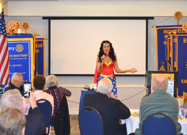 Anna Szabo Wonder Woman Speaker at Rotary International sharing Encouraging Poetry