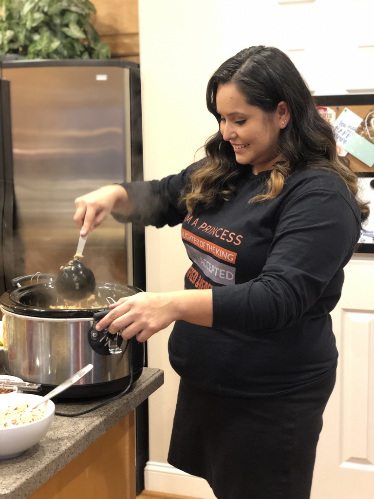 Maria Rodriguez making plant-based diet meal