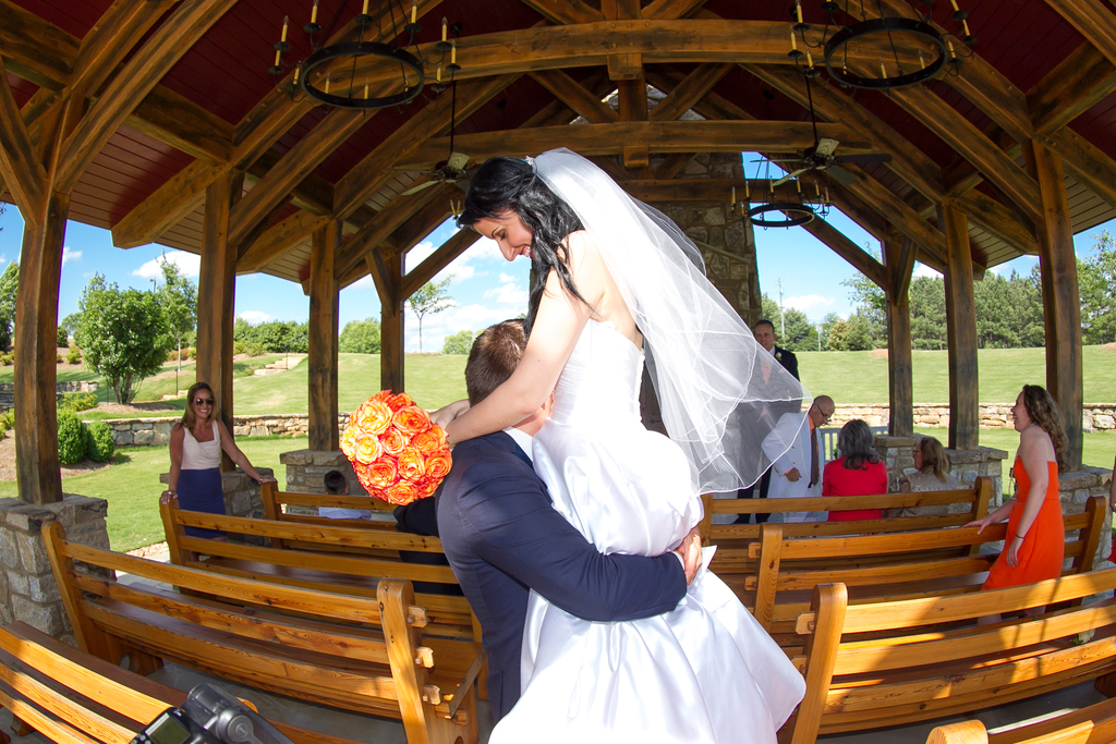 Anna Szabo held by Michel Szabo at  their wedding