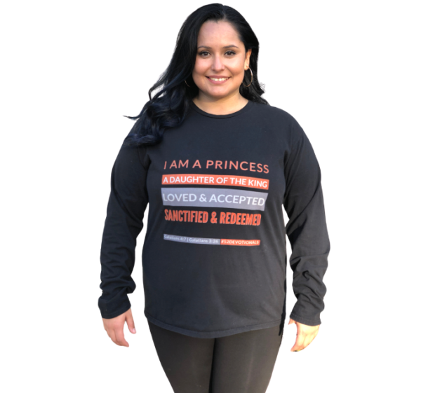 "I Am a Princess" Christian Long Sleeve Shirts for Women by Anna Szabo
