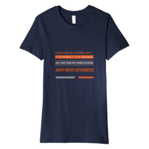 I Have Peace Premium Navy Christian Tee for Women with Affirmations by Anna Szabo