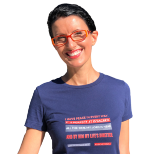 "I Have Peace" Navy Premium Women's T-Shirt #52Devotionals by Anna Szabo