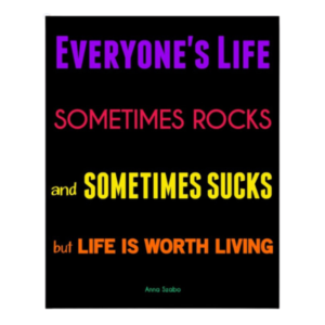 "Life Sometimes Rocks and Sometimes Sucks" 8X10 Canvas Print by Anna Szabo